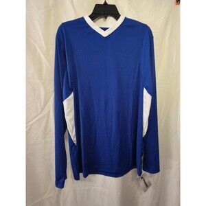 Champro Adult S Royal White V-Neck Long Sleeve Athletic Jersey NWT